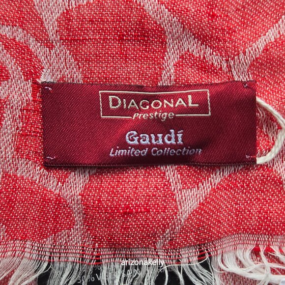 NWT Linen Scarf Gaudí Barcelona Spain Architect--Diagonal Prestige Limited Editi - Picture 5 of 12